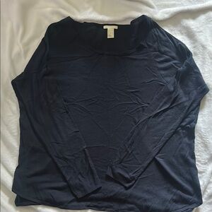 H&M Navy Blue Long Sleeve Thin Sweater Relaxed Fit
